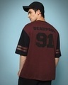 Shop Men's Maroon Dead Pool Jersey Graphic Printed Oversized T-shirt