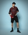 Shop Men's Maroon Dead Pool Jersey Graphic Printed Oversized T-shirt