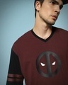 Shop Men's Maroon Dead Pool Jersey Graphic Printed Oversized T-shirt