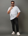 Shop Men's Vapour Blue Gen Typography Oversized Plus Size T-shirt-Full