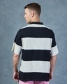 Shop Men's White & Black B Bold Striped Oversized Polo T-shirt-Full