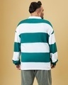 Shop Men's Green & White Champion Striped Oversized Plus Size Polo T-shirt-Design