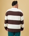 Shop Men's Brown & Beige Striped Oversized Plus Size Polo T-shirt-Design