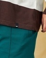 Shop Men's Brown & Beige Striped Oversized Plus Size Polo T-shirt