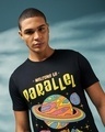 Shop Men's Black Parallel World Graphic Printed T-shirt