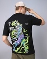 Shop Men's Black Andre Graphic Printed Oversized T-shirt-Front