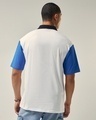 Shop Men's White & Blue Peanuts Graphic Printed Oversized Polo T-shirt-Design