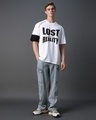 Shop Men's White Conciousness Typography Super Loose Fit T-shirt-Full