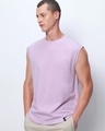 Shop Men Purple Boxy Fit Vest-Front