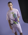Shop Men's Purple EVA01 Graphic Printed Oversized T-shirt-Front