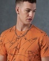 Shop Men's Orange All Over Printed T-shirt