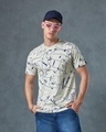 Shop Men's Beige All Over Printed T-shirt-Front