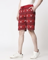 Shop Men Reindeer All Over Printed Red Shorts-Design