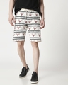 Shop Men Reindeer All Over Printed White Shorts-Front