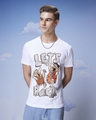 Shop Men's White Rock N Roll Graphic Printed T-shirt-Front