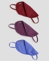 Shop Men's 2-Layer Everyday Protective Mask - Pack of 3 (Scarlet Red-Deep Purple-Blue Haze)