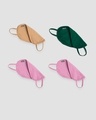 Shop Men's 2-Layer Everyday Protective mask - Pack of 4 (Dusty Beige-Dark Forest Green-Frosty Pink)