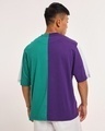 Shop Men's Acai & Ultramarine Green Color Block Oversized T-shirt-Design