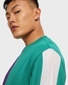 Shop Men's Acai & Ultramarine Green Color Block Oversized T-shirt