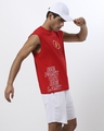 Shop Men's Red Typography Oversized Vest-Front