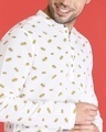 Shop Men's White All Over Printed Relaxed Fit Kurta-Front