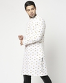 Shop Men's White All Over Printed Relaxed Fit Kurta-Full