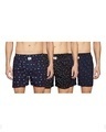 Shop Pack of 3 Men's Multicolor All Over Printed Cotton Boxers-Front