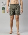 Shop Pack of 3 Men's Multicolor All Over Printed Boxers-Front