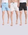 Shop Pack of 3 Men's Multicolor All Over Printed Cotton Boxers-Front