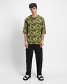 Shop Men's Green All Over Printed Oversized T-shirt