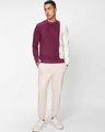 Shop Men's Pink & White Color Block Sweatshirt-Full