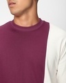 Shop Men's Pink & White Color Block Sweatshirt