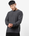 Shop Men's Anthra Melange Flat Knits Sweater-Front