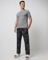 Shop Men's Black All Over Printed Pyjamas-Full