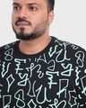 Shop Men's Black AOP Plus Size Oversized T-shirt