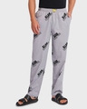 Shop Men's Grey All Over Blah Blah Printed  Pyjamas-Front