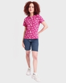 Shop Women's Pink All Over Printed Short Top-Full