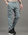 Shop Men's Aqua Grey Cargo Jogger Pants-Design