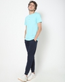 Shop Men's Aqua Sky Half Sleeve Henley T-shirt-Full