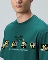 Shop Men's Aventurine Green Must Play Graphic Printed Oversized T-shirt