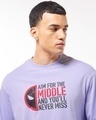 Shop Men's Baby Lavender Aim For Middle Graphic Printed Oversized T-shirt