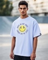 Shop Men's Baby Lavender Bass Graphic Printed Oversized T-shirt-Front