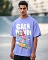 Shop Men's Baby Lavender Calm Down Graphic Printed Oversized T-shirt-Front