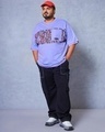 Shop Men's Baby Lavender Marvel Graphic Printed Oversized Plus Size T-shirt-Full