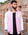 Shop Men's Baby Pink NY Printed Jacket-Front