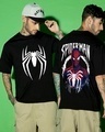 Shop Men's Balck Ultimate Spider Graphic Printed Oversized T-shirt-Front