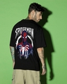 Shop Men's Balck Ultimate Spider Graphic Printed Oversized T-shirt-Design