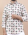 Shop Men's Beige All Over Fish Printed Relaxed Fit Shirt