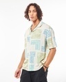 Shop Men's Beige All Over Printed Oversized Shirt-Design