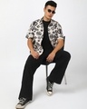 Shop Men's Beige Avengers All Over Printed Oversized Shirt-Full